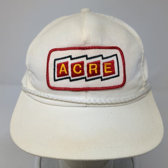 ACRE Slideback Trucker Hat White One Size Embroidered Rope K-Brand Vintage USA - Picture 2 of 9